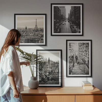 Polyptyque z cadres Escaliers de paris et new york