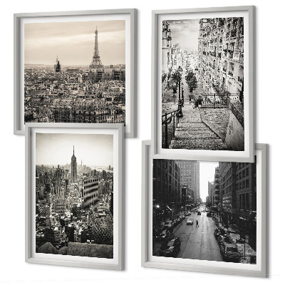 Polyptyque z cadres Escaliers de paris et new york