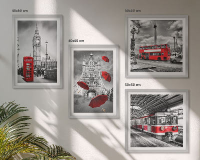 Polyptyque z cadres Accents rouges londres
