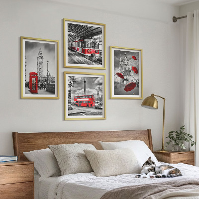 Polyptyque z cadres Accents rouges londres