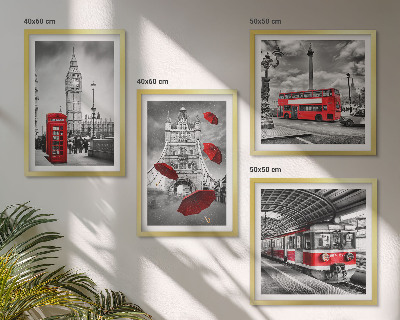 Polyptyque z cadres Accents rouges londres