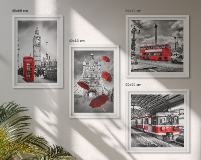 Polyptyque z cadres Accents rouges londres