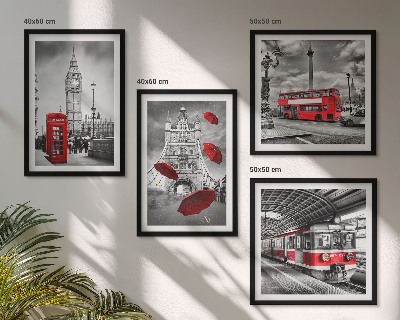 Polyptyque z cadres Accents rouges londres