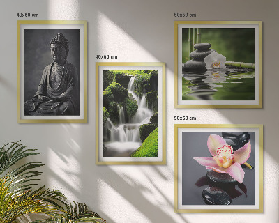 Mur de tableaux Peintures zen, pierres d'eau, bouddha