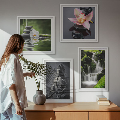 Mur de tableaux Peintures zen, pierres d'eau, bouddha
