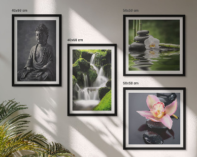 Mur de tableaux Peintures zen, pierres d'eau, bouddha