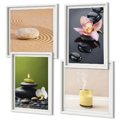 Mur de tableaux Pierres zen relaxantes pour la paix