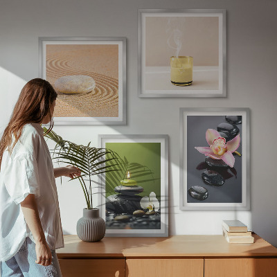 Mur de tableaux Pierres zen relaxantes pour la paix