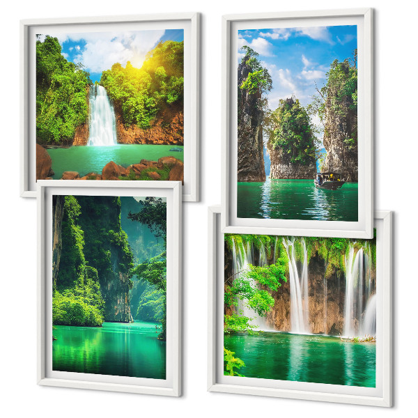 Mur de tableaux Cascades de paysages verdoyants