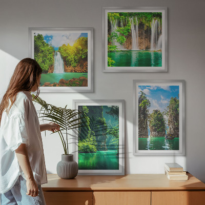 Mur de tableaux Cascades de paysages verdoyants