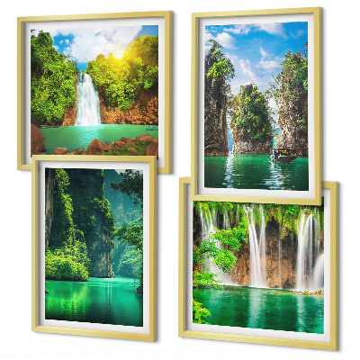 Mur de tableaux Cascades de paysages verdoyants