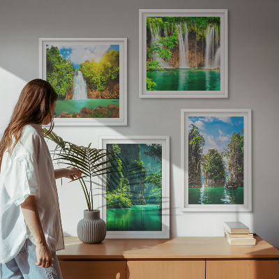 Mur de tableaux Cascades de paysages verdoyants
