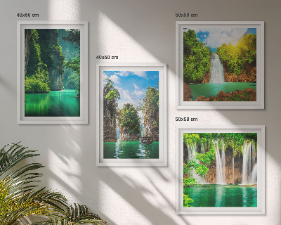 Mur de tableaux Cascades de paysages verdoyants