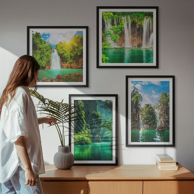 Mur de tableaux Cascades de paysages verdoyants