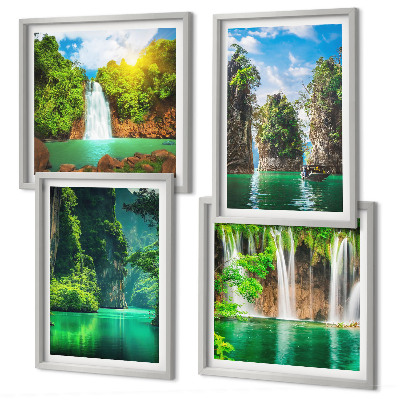 Mur de tableaux Cascades de paysages verdoyants