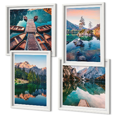 Mur de tableaux Lacs de montagne forêt de reflet