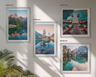 Mur de tableaux Lacs de montagne forêt de reflet
