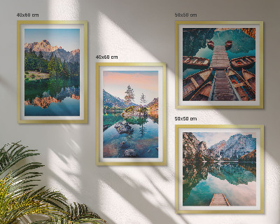 Mur de tableaux Lacs de montagne forêt de reflet