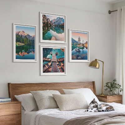 Mur de tableaux Lacs de montagne forêt de reflet