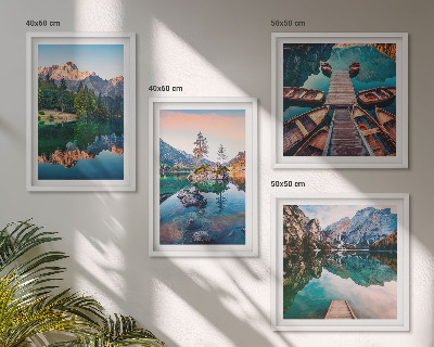 Mur de tableaux Lacs de montagne forêt de reflet