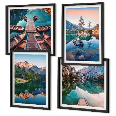 Mur de tableaux Lacs de montagne forêt de reflet