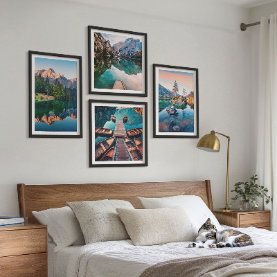 Mur de tableaux Lacs de montagne forêt de reflet