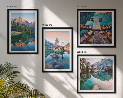 Mur de tableaux Lacs de montagne forêt de reflet