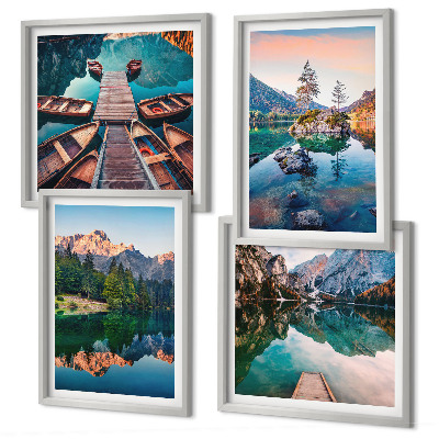 Mur de tableaux Lacs de montagne forêt de reflet