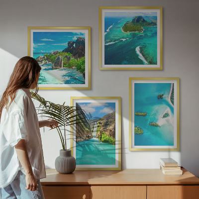 Polyptyque z cadres Îles tropicales turquoise