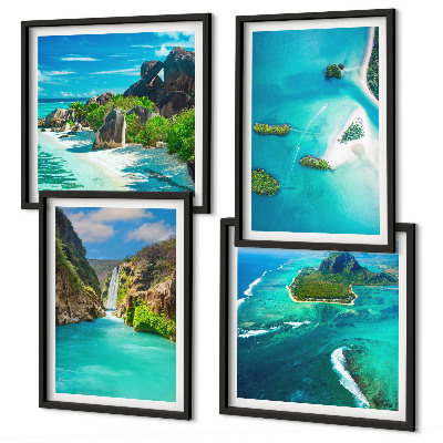 Polyptyque z cadres Îles tropicales turquoise