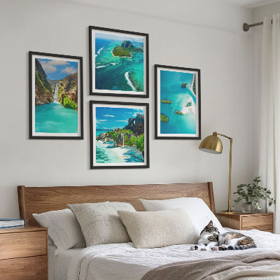 Polyptyque z cadres Îles tropicales turquoise