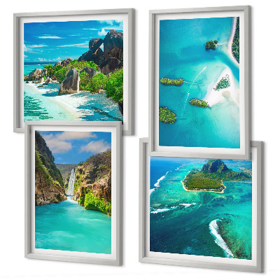 Polyptyque z cadres Îles tropicales turquoise