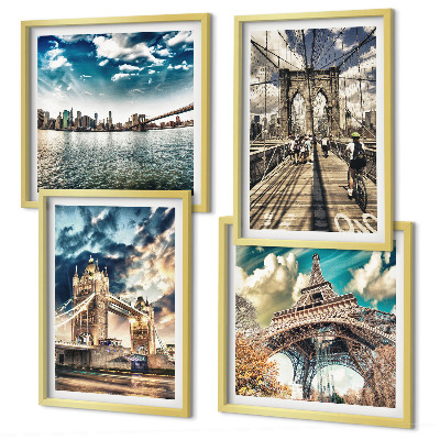 Mur de tableaux Les ponts à tours des villes européennes