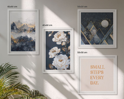 Ensemble de 4 tableaux Inspiration abstraite de montagnes et de fleurs