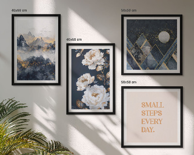 Ensemble de 4 tableaux Inspiration abstraite de montagnes et de fleurs