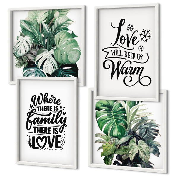 Mur de tableaux L'amour de la famille à la maison aquarelle