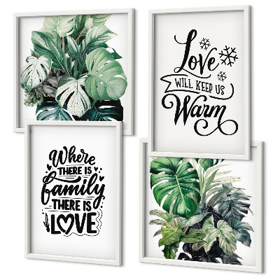 Mur de tableaux L'amour de la famille à la maison aquarelle