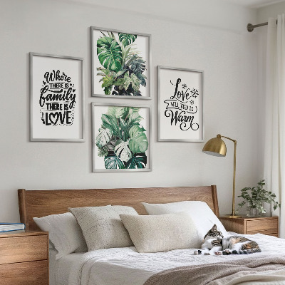 Mur de tableaux L'amour de la famille à la maison aquarelle