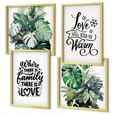 Mur de tableaux L'amour de la famille à la maison aquarelle