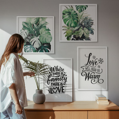 Mur de tableaux L'amour de la famille à la maison aquarelle
