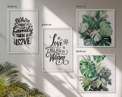 Mur de tableaux L'amour de la famille à la maison aquarelle