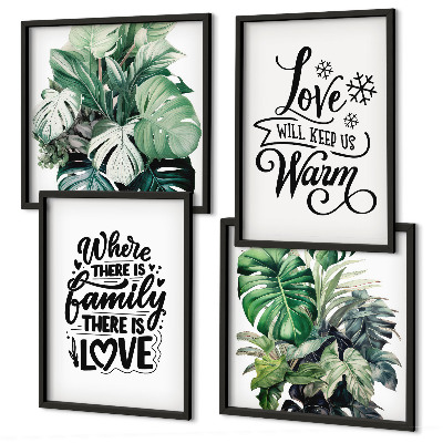 Mur de tableaux L'amour de la famille à la maison aquarelle