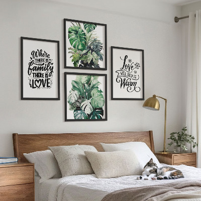 Mur de tableaux L'amour de la famille à la maison aquarelle