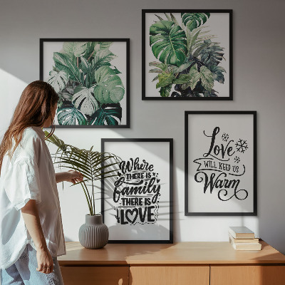 Mur de tableaux L'amour de la famille à la maison aquarelle