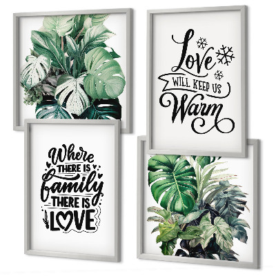 Mur de tableaux L'amour de la famille à la maison aquarelle