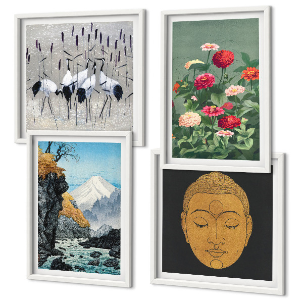 Polyptyque z cadres La nature japonaise et le style japandi