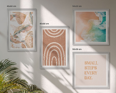 Ensemble de 4 tableaux Lettrage délicat de feuilles bohèmes