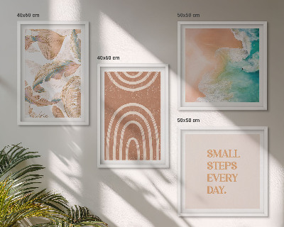 Ensemble de 4 tableaux Lettrage délicat de feuilles bohèmes