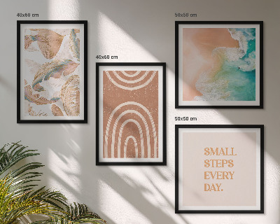 Ensemble de 4 tableaux Lettrage délicat de feuilles bohèmes