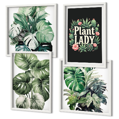 Mur de tableaux Plantes tropicales, la dame aux plantes